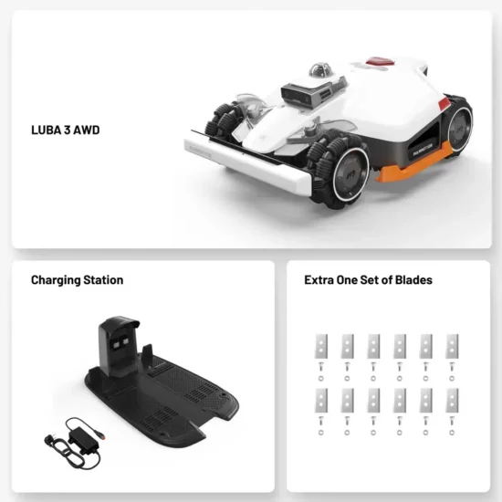 Mammotion Luba 3 AWD 10000 – Kabelloser Mähroboter mit Tri-Fusion (LiDAR 360° + NetRTK + Vision), 10 TOPS KI, 15 Ah Akku und Allradantrieb für bis zu 10.000 m² – Image 2